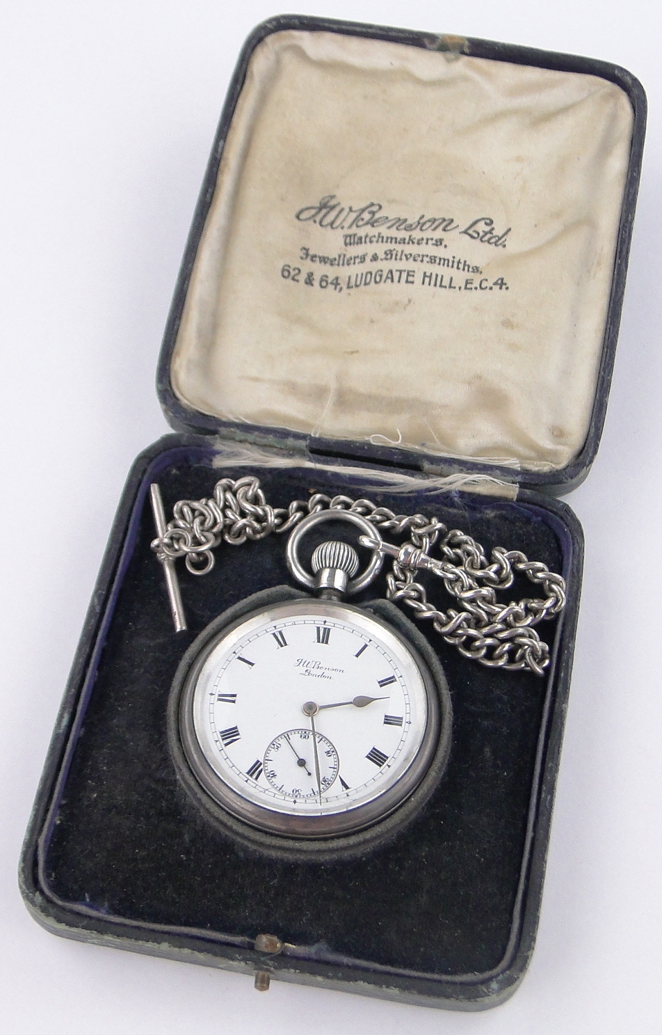 An Edwardian silver cased topwind pocket watch "The Bank" by J W Benson of London, - Image 6 of 6