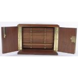 A modern brass mounted mahogany coin/medallion collector's cabinet, length 25cm, height 19cm.