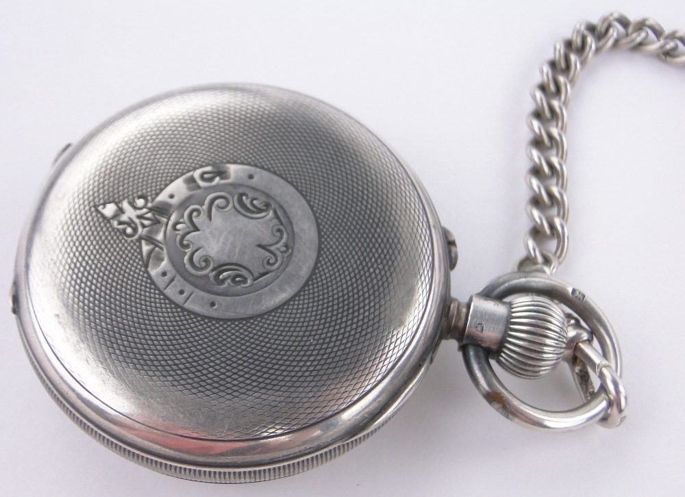 An Edwardian silver cased topwind pocket watch "The Bank" by J W Benson of London, - Image 3 of 6
