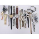 Group of ladys and gents wristwatches, for spares or repairs.