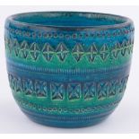 A Bitossi Italian Studio pottery jardiniere, with incised geometric designs, height 12cm,