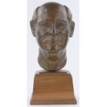 A bronze bust of Mikhail Gorbachev, inscribed with initials HSW '91,