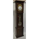 An ornate 19th century French gilt brass cased Comtoise long case clock,