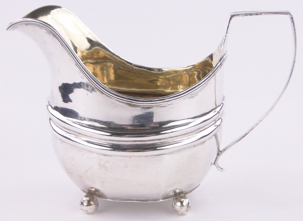 A George III silver cream jug, London 1808, 4.65 oz.