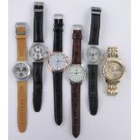 Group of modern gents wristwatches, (6).