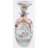 A large Chinese porcelain vase, handpainted panel depicting Mandarin ducks, 3 character mark,