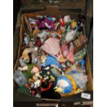 A box of various Disney figures, etc.