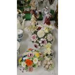 Various figures, floral arrangements, etc.