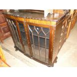 1930s mahogany bow front 2-door display cabinet.