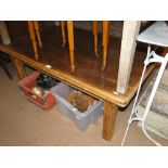 A French pine rectangular coffee table with end frieze drawer.