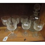 Royal Brierley crystal decanter and matching goblets.