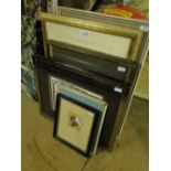 Collection of prints and engravings, various artists, framed, (5).