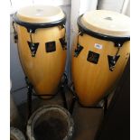 Pair of LP Aspire Congo drums on stands.