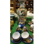 Large Chinese vase and a Japanese teaset.