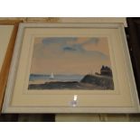 Jean Alexander, watercolour, coastal scene at Broadstairs, signed, 11" x 14.5", framed.