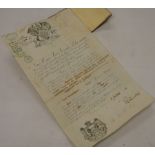 Passport No. 2910 issued in 1850 signed by Henri Jean Vicomte Palmerston.