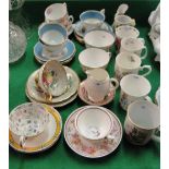 Decorative cups and saucers, mugs, etc.