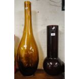 2 Large Art glass vases.
