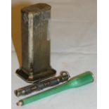 Vintage cigarette lighter, enamel cigarette holder, etc.