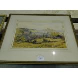 William Henry Borrow (act. 1863-1901), watercolour, view over Hastings, signed, 9" x 13.5", framed.