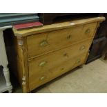 An Antique continental pine 3-drawer chest.