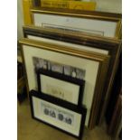 Quantity of modern framed prints.