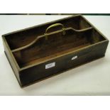 Antique mahogany housemaid's box with brass handle.