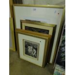 An artist proof engraving, figures in the field, watercolour, and various prints, etc.