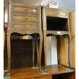 A pair of French oak bedside chests.