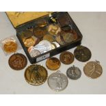 Various golfing medallions and other medals etc.