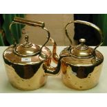 2 Antique copper kettles.