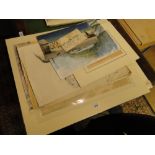 Folder of watercolours and drawings, including works by Albert Taylor, G Marler and A Thomson, (12).