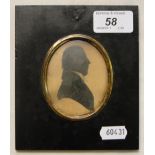 19th century silhouette of a gentleman, framed.