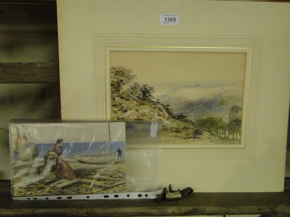 19th century watercolour, view over Hastings 1860, unsigned, 7.