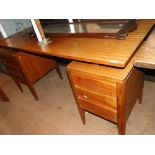 A Vintage teak writing desk,