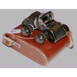 Leather cased Vintage Carl Zeiss Jena binoculars.