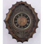 A 19th century French walnut cased dial wall clock,