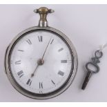 An early 19th century silver pair cased pocket watch, movement signed Southall & Co.