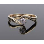 An 18ct gold 0.15ct solitaire diamond ring, size N.