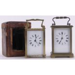 A brass cased carriage clock,