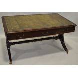 A mahogany library table in Regency style,