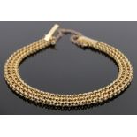 A 15ct gold woven link bracelet, 12.5g, width 7mm.