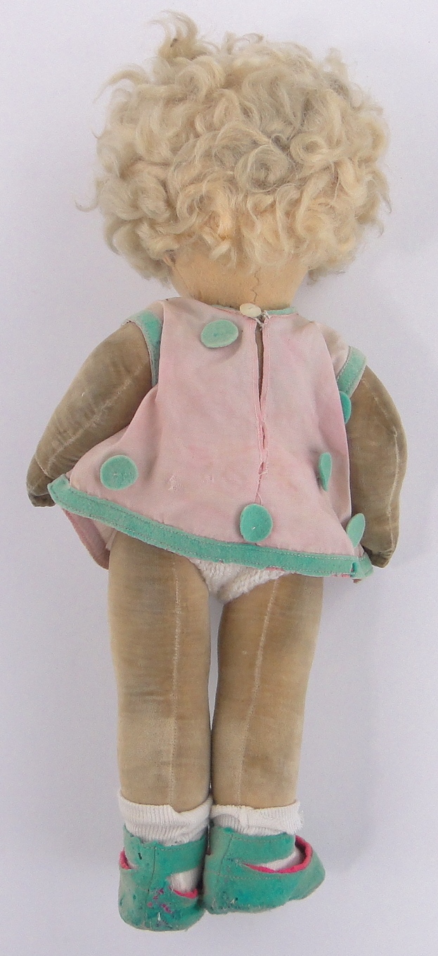 A pressed felt doll circa 1930, probably Norah Wellings for Chad Valley, - Image 2 of 3