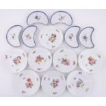 A set of 8 Royal Copenhagen porcelain plates, painted botanical designs,