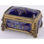 A 19th century French gilt bronze and Limoges enamel jewel box,