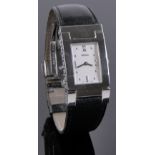A gent's Versace designer quartz wristwatch, case width 23mm, boxed, working order.