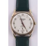 A gent's Invicta Swiss made gold plated mechanical wristwatch, 21 jewel movement, case width 38mm,