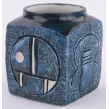 A Troika pottery marmalade pot, relief moulded designs by Simone Kilburn, height 9cm.