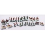 A set of Antique painted lead military figures, height 6.5cm.