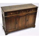 A George III oak dresser base,